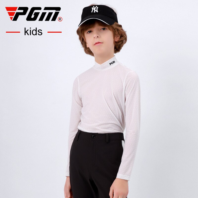 PGM Boys Golf Wear Shirt Children Sun-proof Clothing Long Sleeve Base Undershirt Youth Sports Clothes White Ultralight YF408 - KiwisLove