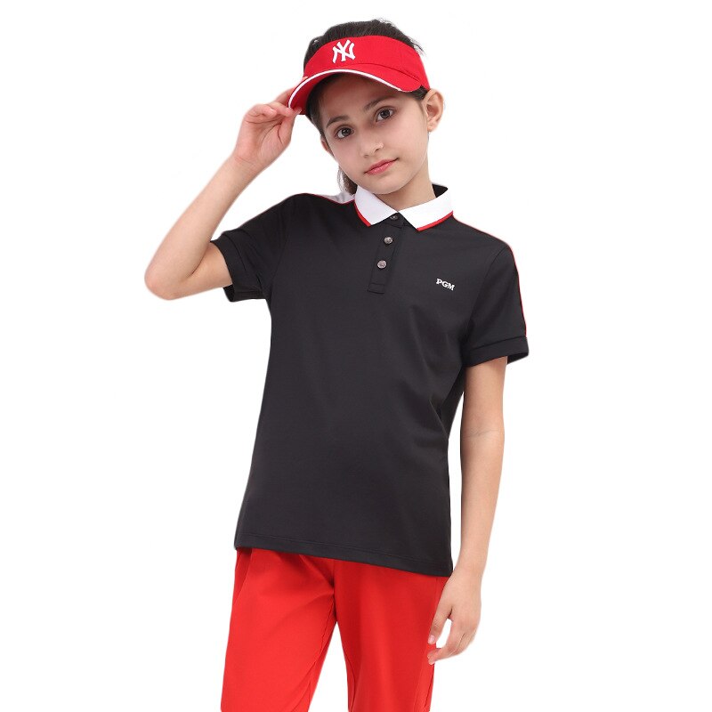 PGM Golf T-shirt Golf Clothing Girl Quick-drying Golf shirts Summer Breathable Elastic Golf Short Sleeved Uniforms YF411 - KiwisLove