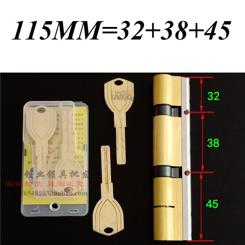 Anti-theft door cylinder lock 110 115 120 125 130 135 140 MM double wheel fork lock cylinder double spring door cylinder - KiwisLove