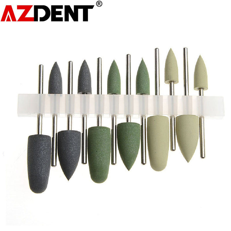 Azdent Dental Polishing Burs Resin Base Acrylic Invisible Denture Silicone Grinding Heads - KiwisLove