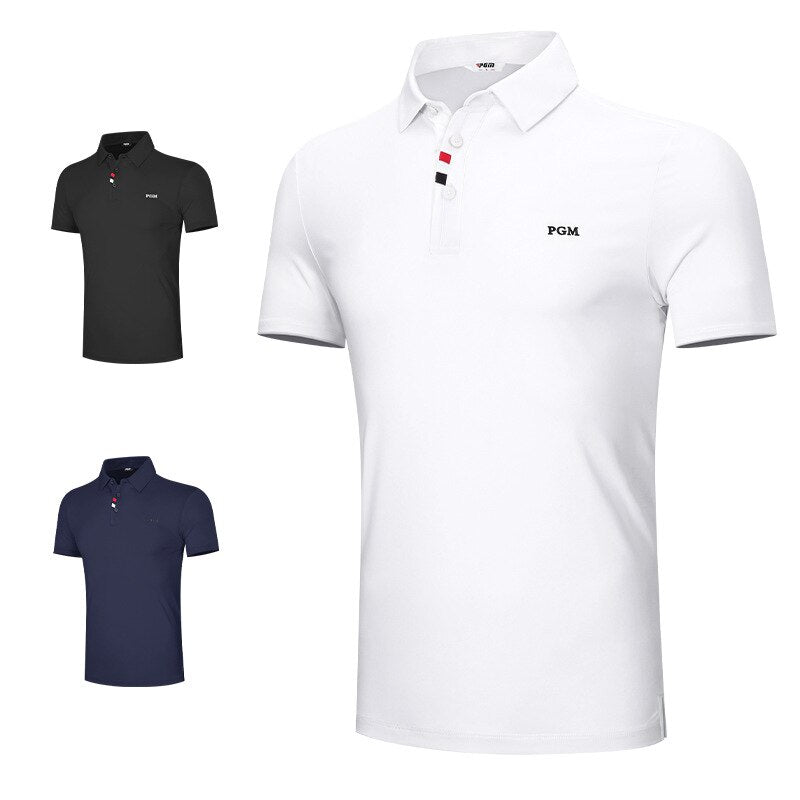 PGM Summer Men&#39;S Golf Shirts Quick-Dry Breathable Short Sleeve Tops Outdoor Sports Sweat Absorbent Golf Wear Casual M-XXL YF441 - KiwisLove