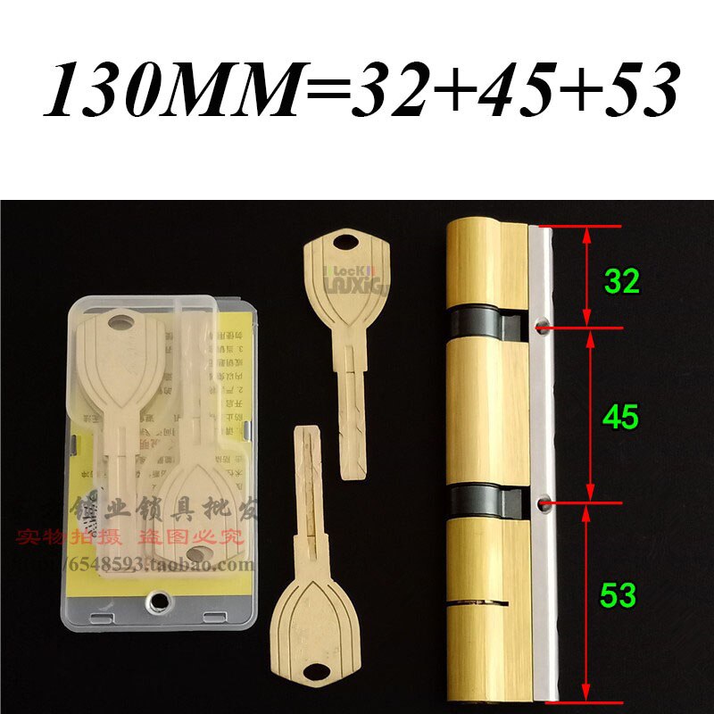 Anti-theft door cylinder lock 105 110 115 120 125 130 135 140MM double wheel fork lock cylinder double spring AB door cylinder - KiwisLove