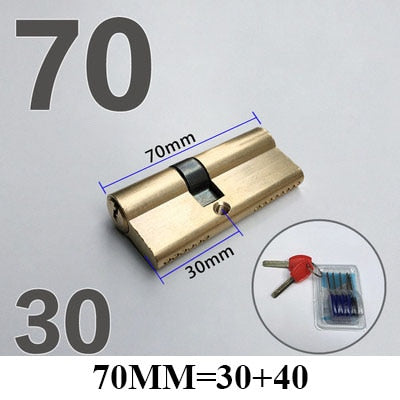 60-110MM Cylinder Hardware Door Skew Lock, AB Cylinder Key, Elongated Core Anti-theft Entry Brass Door Lock, Custom - KiwisLove