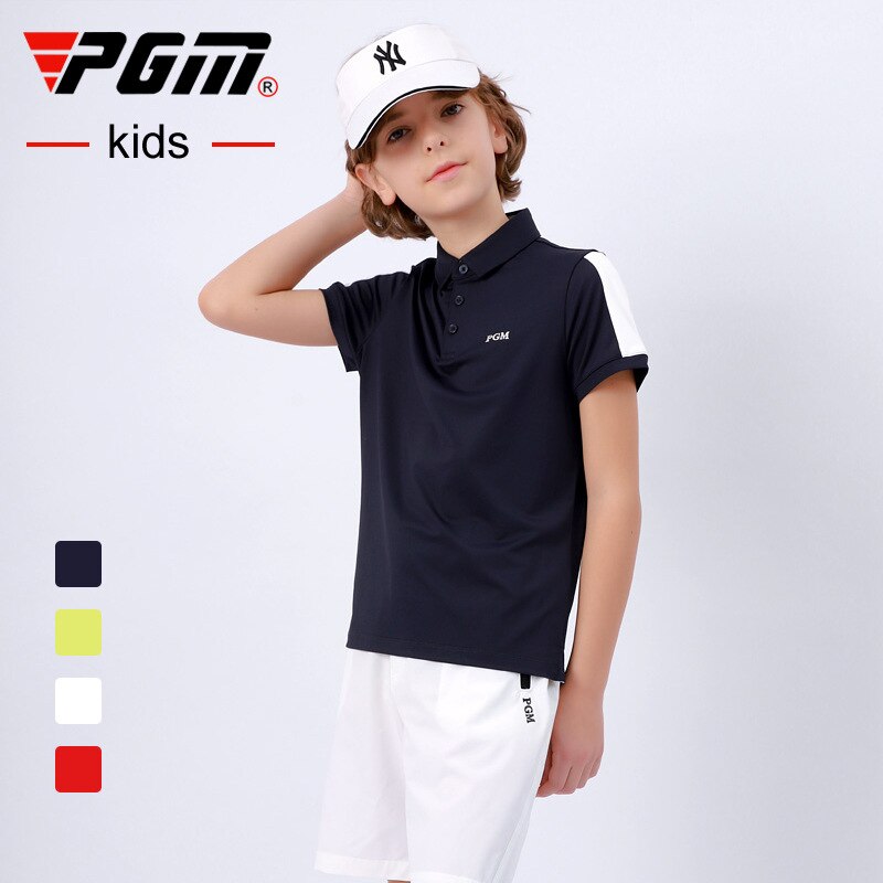 PGM Golf Kid Clothing Summer Boys Golf T-Shirt Short Sleeve Golf Shirts Comfortable And Breathable Tops Golf Apparel S-XL YF403 - KiwisLove
