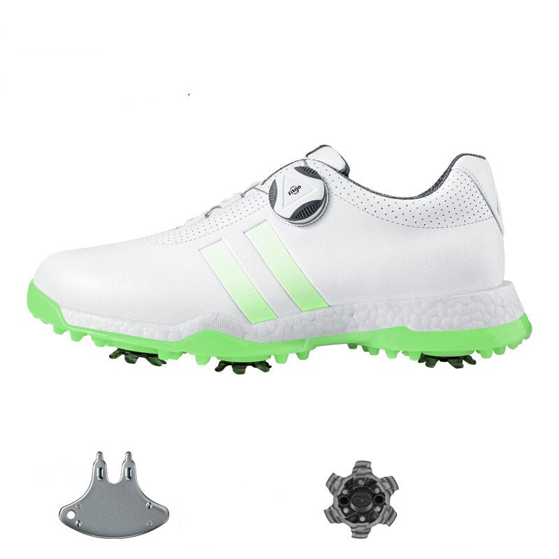 PGM Women Golf Shoes with Removable Spikes Waterproof Anti-slip Knob Strap Sports Sneakers White Casual Microfiber Leather XZ171 - KiwisLove