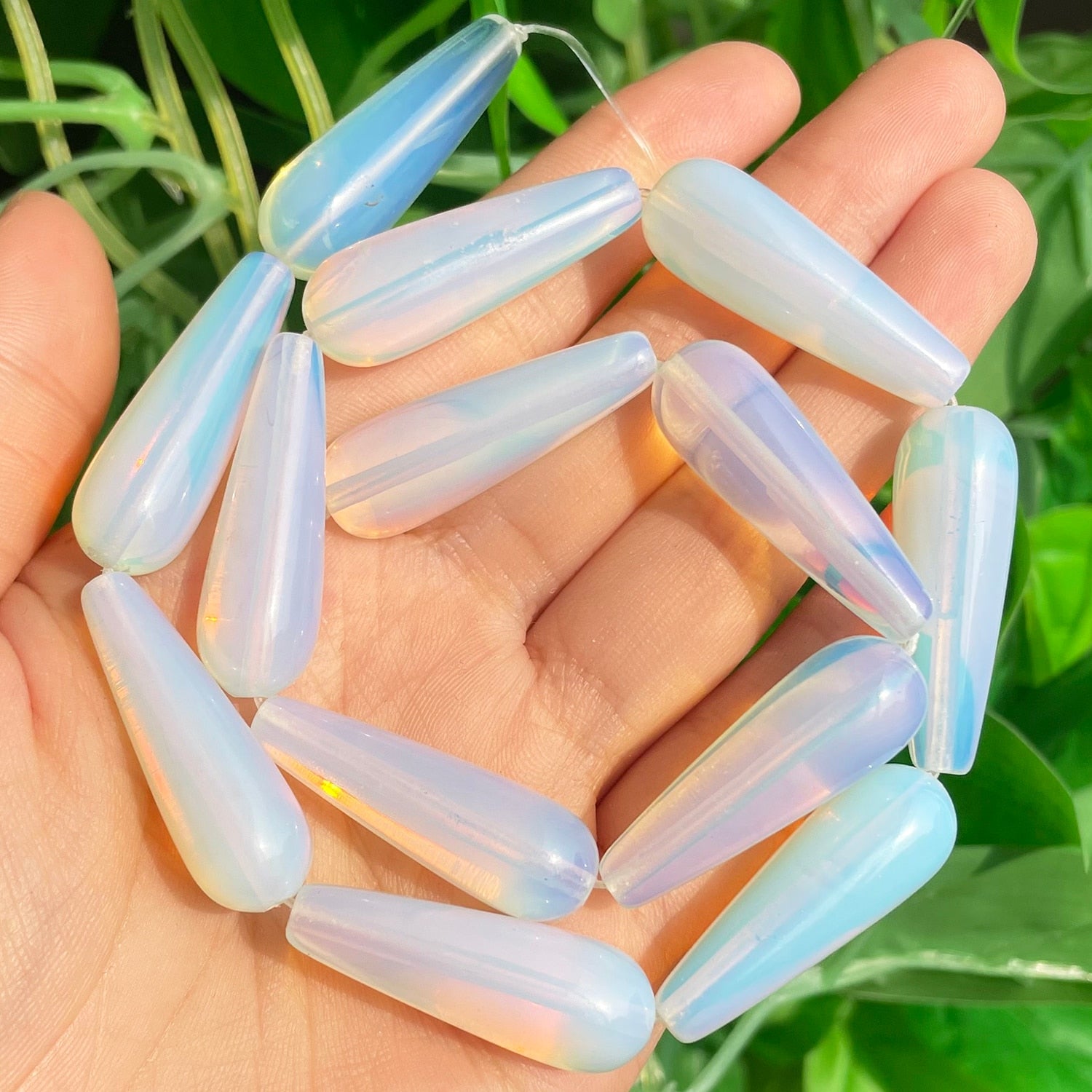 2pcs Natural Water Drop Genuine Stone India Agates Labradorite Tiger Eye Chalcedony Loose Beads for Jewelry Making DIY Bracelet - KiwisLove