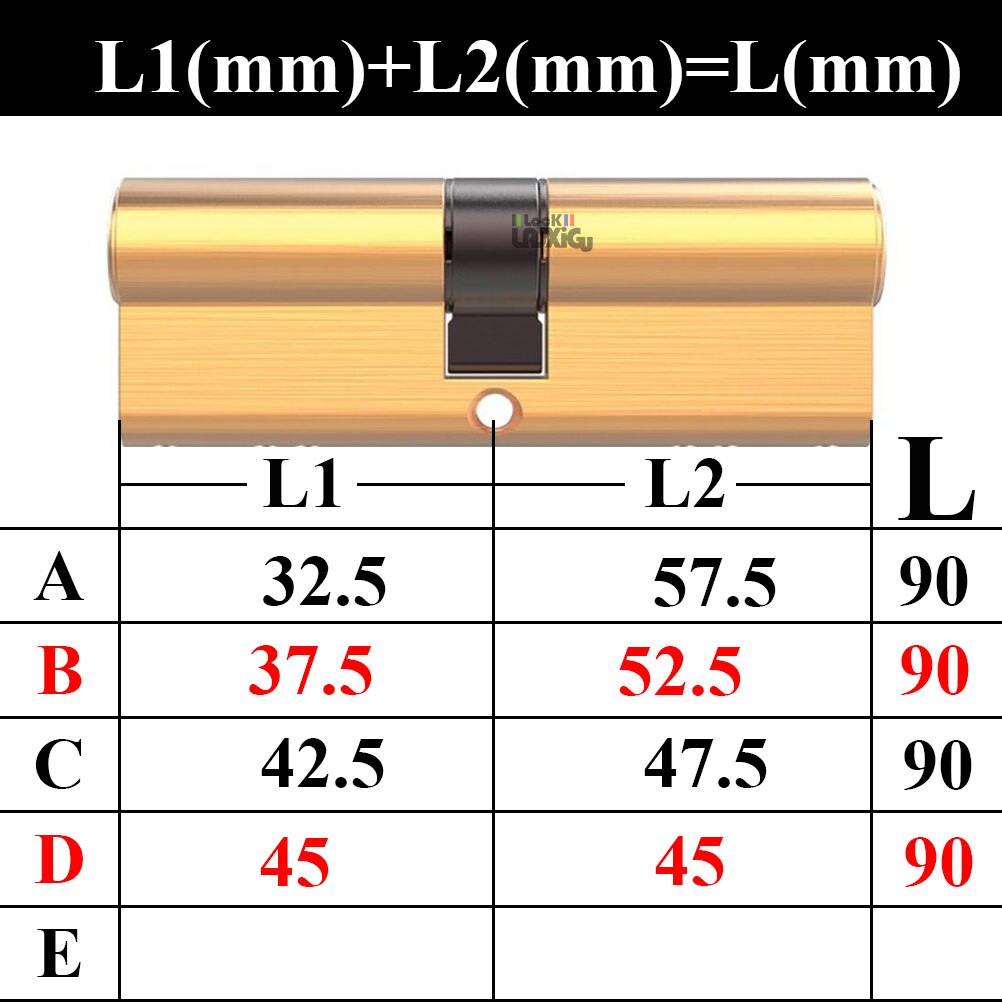Door Cylinder Biased Lock 65 70 80 90 115mm Cylinder AB Key Anti-Theft Entrance Brass Door Lock Lengthened Core Extended Keys - KiwisLove