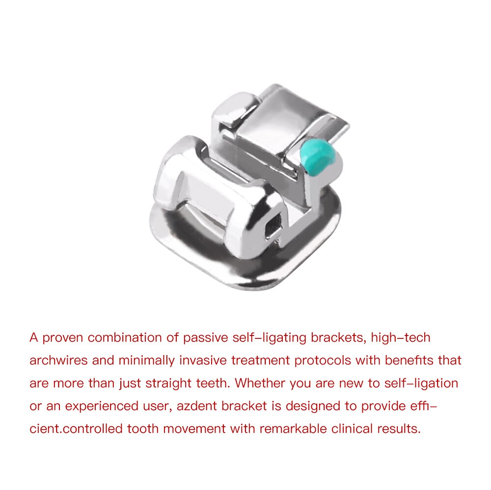 AZDENT Metal Self-Ligating Brackets Movable Hook Auxiliary Hole With Buccal Tube STD.022 - KiwisLove