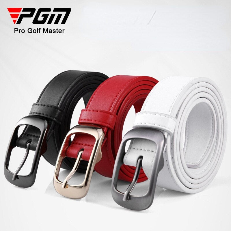 PGM Women&#39;s Golf Belt Korean Style All Match Belt Buckle 3 Colors Black Red White Microfiber Sports Belt PD017 - KiwisLove