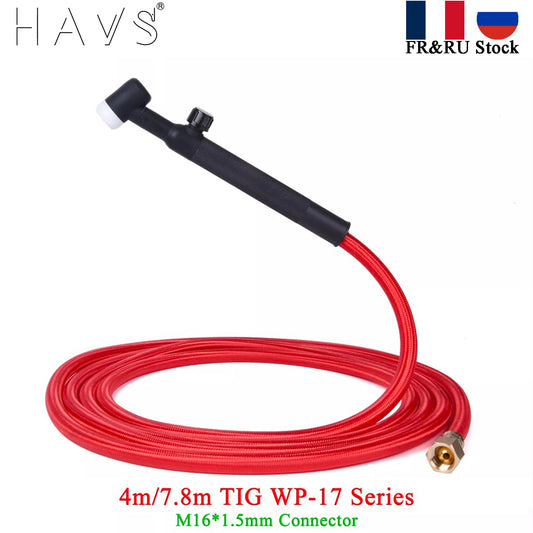 4M/13ft 7.8M/25.6ft WP17F 17FV TIG Welding Torch Soft Hose Cable Wires M16*1.5mm - KiwisLove