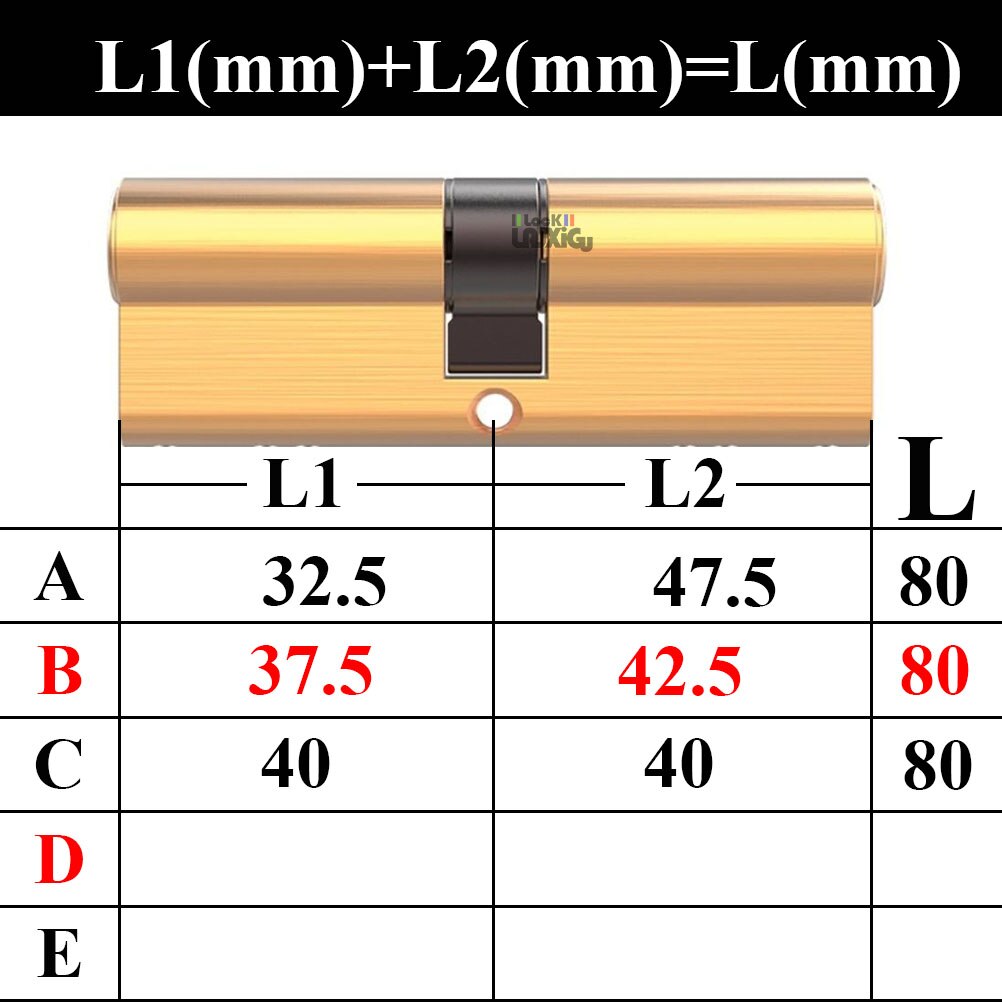 Door Cylinder Biased Lock 65 70 80 90 115mm Cylinder AB Key Anti-Theft Entrance Brass Door Lock Lengthened Core Extended Keys - KiwisLove
