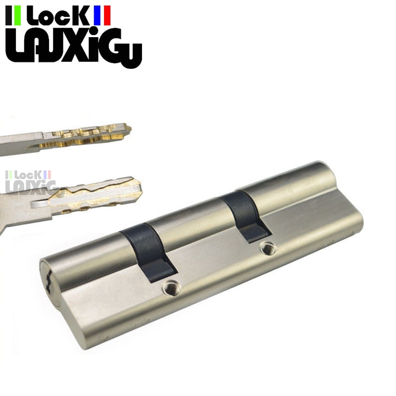 double spring door cylinder Anti-theft door cylinder lock 110 115 120 125 130 135 140MM double wheel fork lock cylinder - KiwisLove