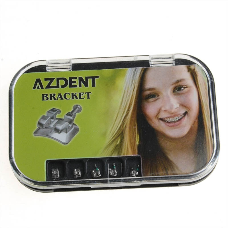 AZDENT 5 Packs Orthodontic Metal Monoblock Bracket Mini MIM Roth/MBT 0.022 U/L 5*5 345 Hooks - KiwisLove