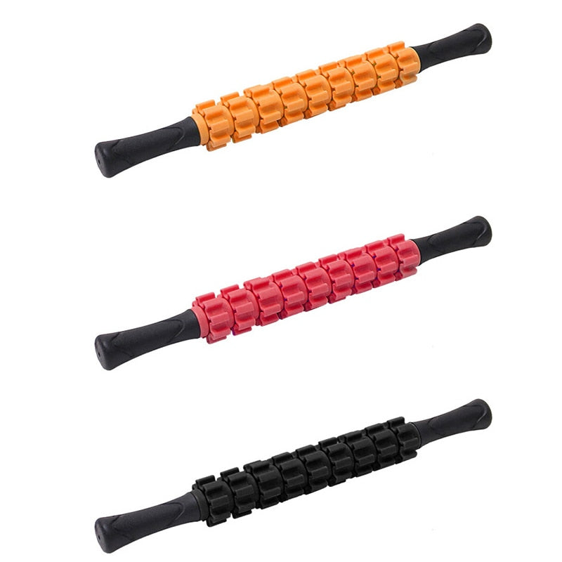 9-Wheel Anti Cellulite Massager Stick Trigger Point Stick Body Foot Face Leg Slimming Massage Yoga Gym Muscle Roller Sticks - KiwisLove