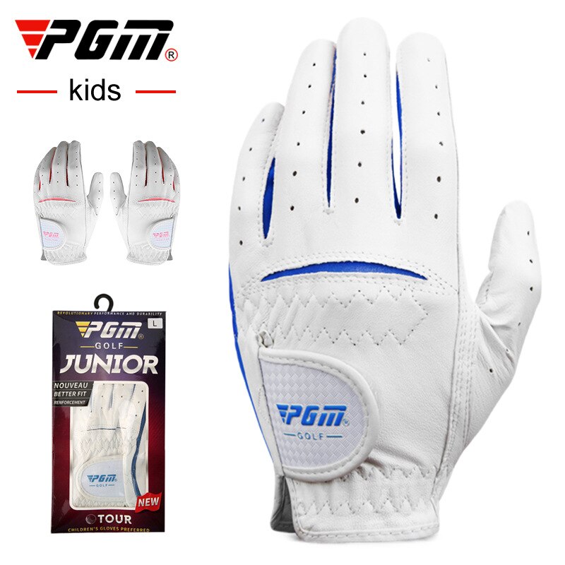 PGM 1 Pair Kids Golf Gloves Boys Girls Cape Kid Genuine Leather Sport Hand Glove Wear Breathable Training Protective ST023 - KiwisLove