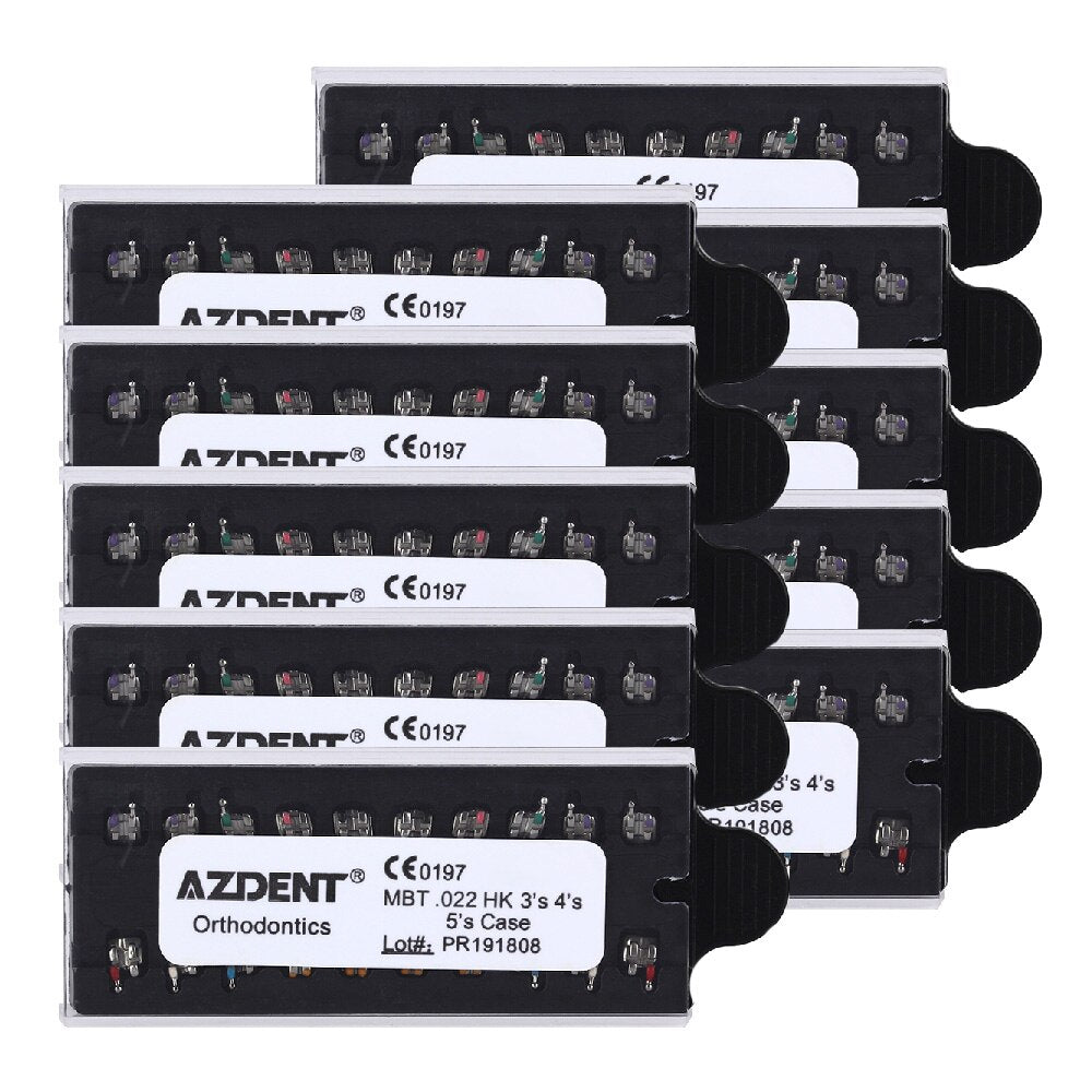 10Kits Dental Orthodontic Metal Bracket Braces Mini Roth / MBT 022/018 5X5 Hooks 345 20Pcs/Kit - KiwisLove