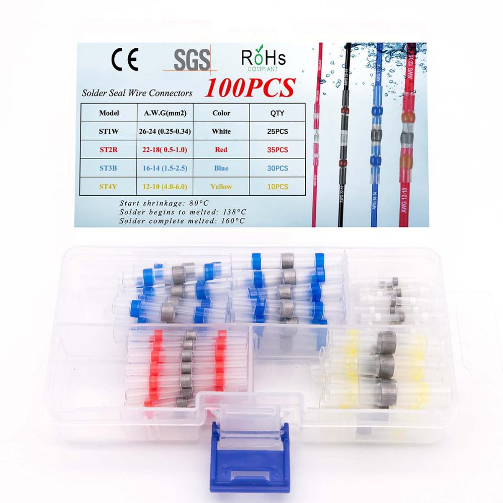 50~ 300PCS Solder Seal Wire Connectors, Heat Shrink Butt Connector, Waterproof Insulated Butt Splice Wire Terminals for Car Boat - KiwisLove