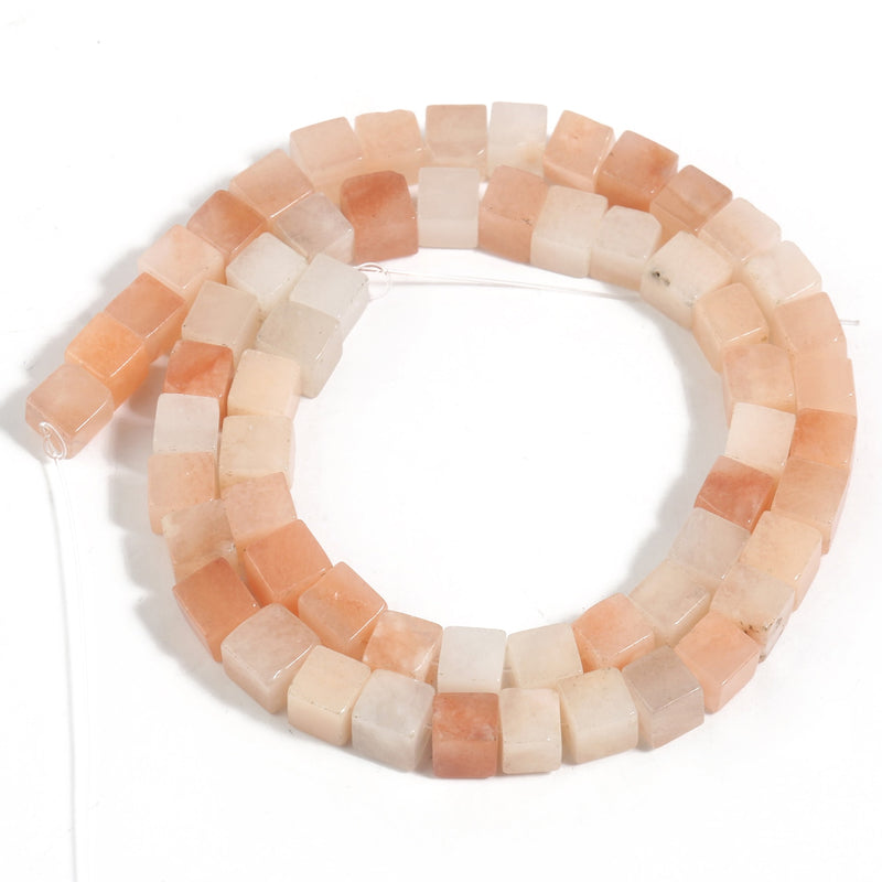 4 6 8mm Natural Square Stone Cube Tiger Eye Amazonite Opal Labradorite Loose Beads for Jewelry Making DIY Charm Bracelet 15&#39;&#39;