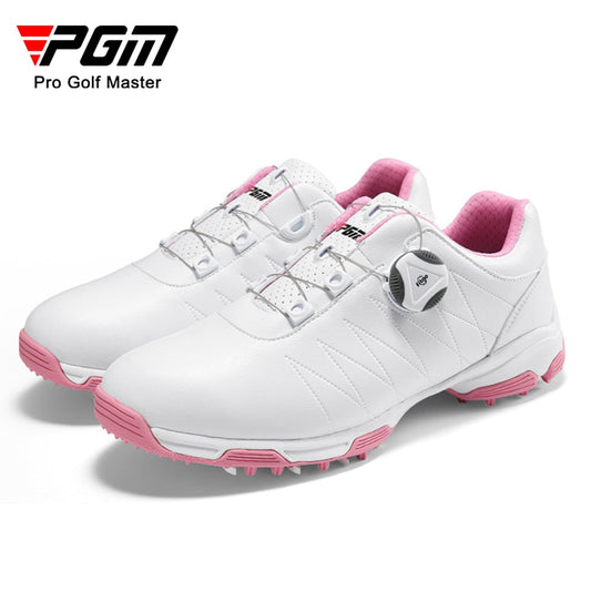 PGM Women Golf Shoes Waterproof Lightweight Knob Buckle Shoelace Sneakers Ladies Breathable Non-Slip Trainers Shoes XZ082 - KiwisLove