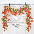 3pc Long Artificial Wedding Arch Flower Garland Silk Wall Hanging Rattan Plastic Vine Home Living Room Window Decor Autumn Plant - KiwisLove