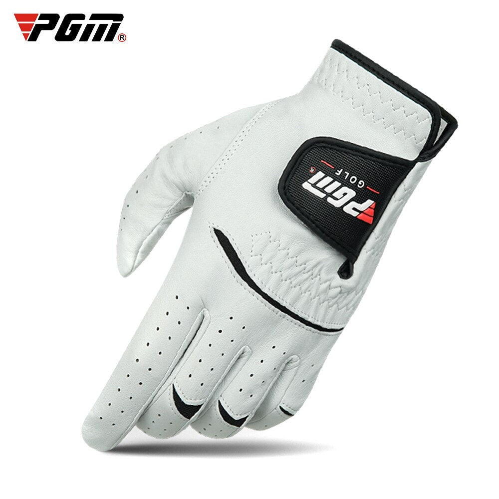 PGM Men Golf Gloves Kid White Cape Genuine Leather Sport Hand Glove Wear Breathable Skid-proof Single Left Right Handed ST025 - KiwisLove