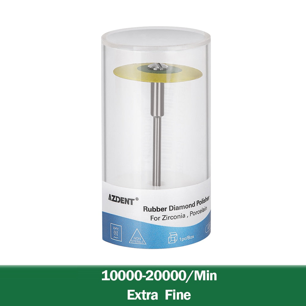 1 PC Azdent Dental (HP) 26mm Rubber Diamond Polisher Wheel Disc for Zirconia Porcelain Restorations - KiwisLove