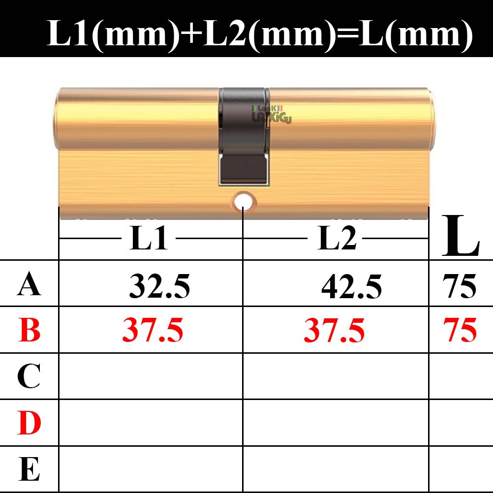 Door Cylinder Biased Lock 65 70 80 90 115mm Cylinder AB Key Anti-Theft Entrance Brass Door Lock Lengthened Core Extended Keys - KiwisLove
