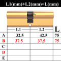 Door Cylinder Biased Lock 65 70 80 90 115mm Cylinder AB Key Anti-Theft Entrance Brass Door Lock Lengthened Core Extended Keys - KiwisLove