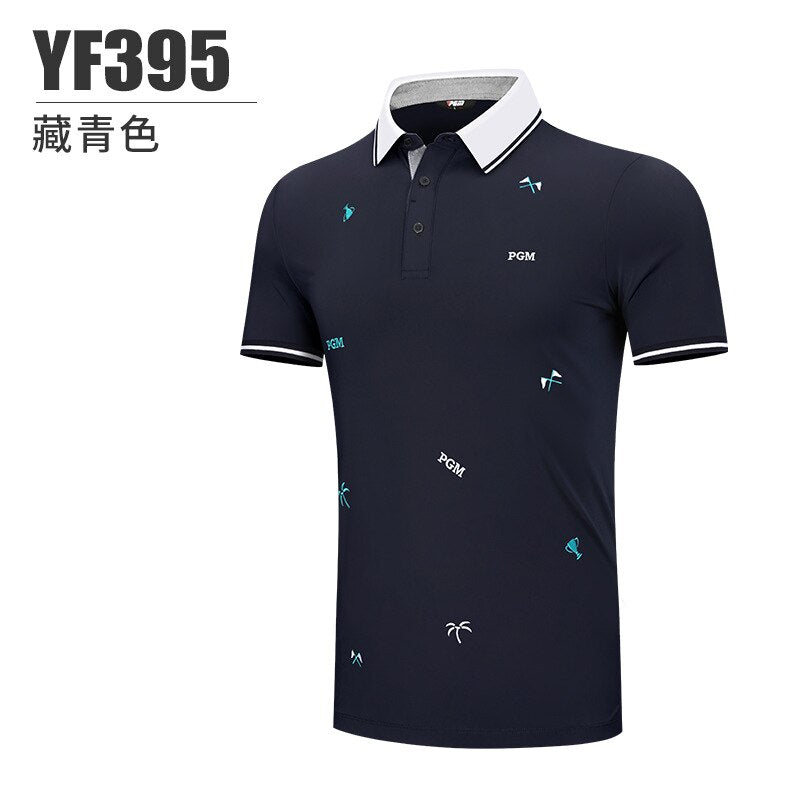 PGM Men&#39;S Shirts Golf T Shirt Summer Short Sleeved Tops Men Breathable Elastic Uniforms Golf Clothing Size M-XXL YF395 - KiwisLove