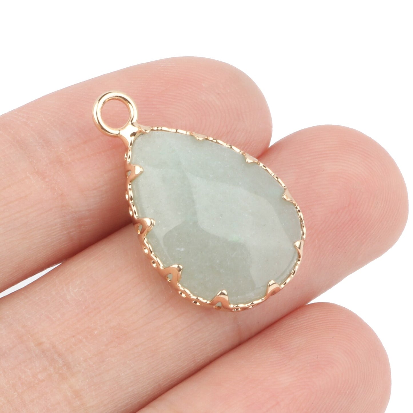 1pc Natural Green Aventurine Jades Pendant Gold Plated Multi Styles Charms Pendants for Necklace Women DIY Jewelry Accessories - KiwisLove