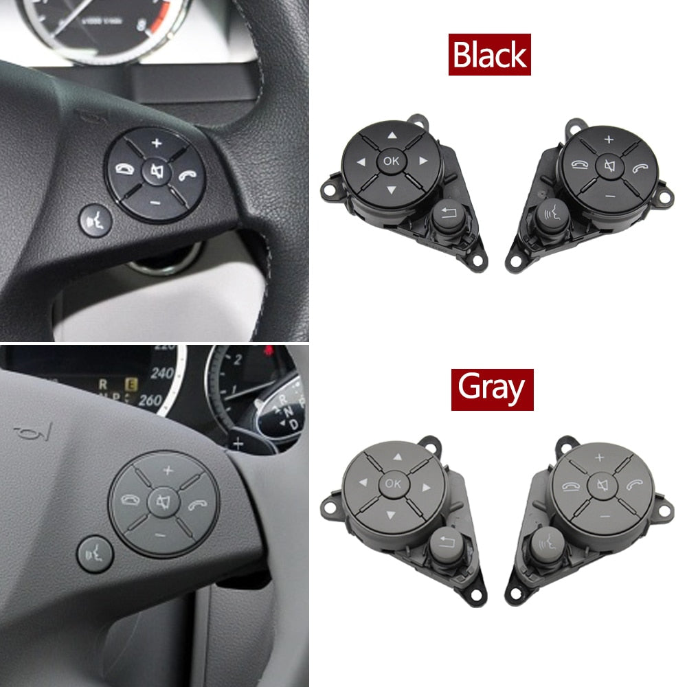 Car Steering Wheel Switch Control Button Trim Cover For Mercedes Benz C GLK E Class W204 X204 W212 W207 - KiwisLove