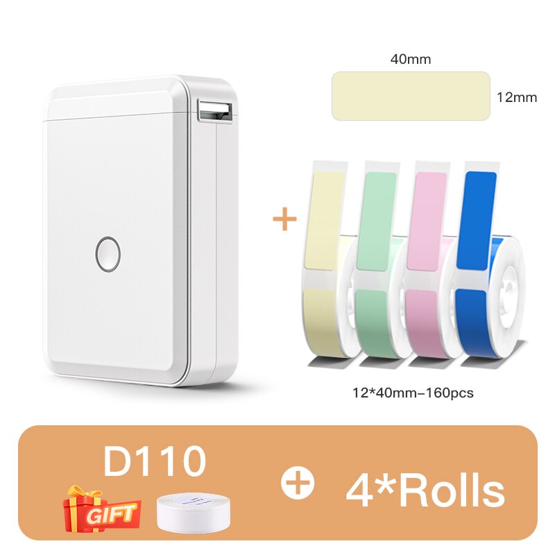 Niimbot D110 Portable Pocket Printer for Phone Home Office Storage Labeling Machine Label Maker Thermal Bluetooth With Stickers - KiwisLove