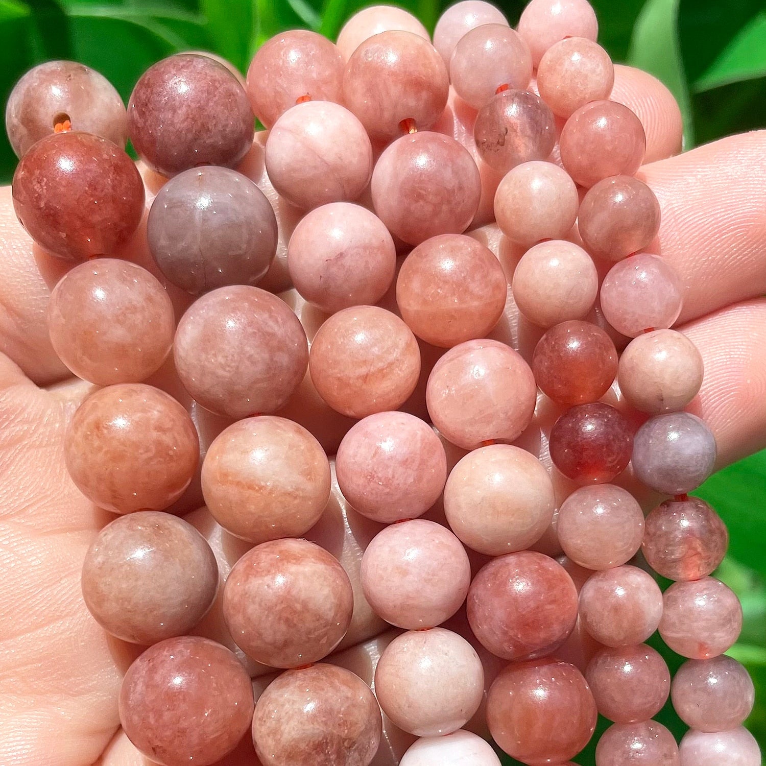 Natural Stone Beads Round Sunstone Loose Spacer Beads for Jewelry Making Beadwork DIY Bracelets Accessories 15&#39;&#39;Strand 6 8 10mm - KiwisLove