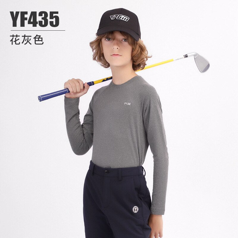 PGM Autumn Winter Boys Shirt Long Sleeve Golf Clothing Keep Warm Outdoor Sports Bottoming-Shirt Ladies Slim Fit T Shirts YF435 - KiwisLove