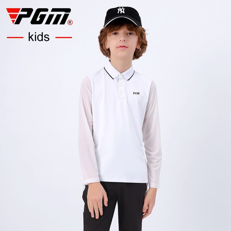 PGM Boys Golf Wear Shirt Children Sun-proof Clothing Long Sleeve Base Undershirt Youth Sports Clothes White Ultralight YF407 - KiwisLove