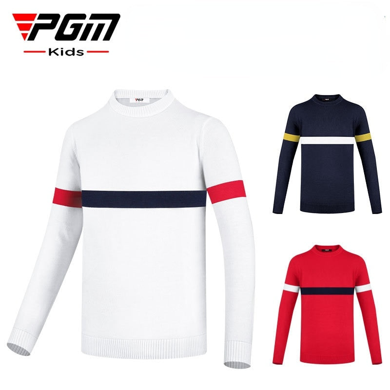 PGM Golf Sweater Children Winter Mercerized Wool Sports Clothing Boys Warm Long-Sleeved T-Shirt Round Neck Thick Autumn Clothes - KiwisLove