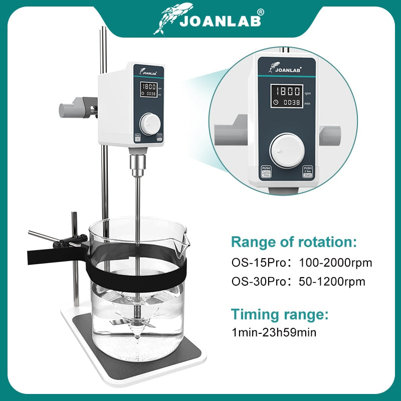JOANLAB Official Store Mixer Lab Electric Stirrer Digital Display Overhead Stirrer Adjustable Height Lab Equipment 110V To 220V - KiwisLove