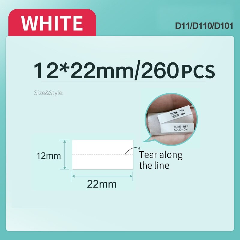 Niimbot D11/D110/D101 Pure Color Label Barcode Price White Labels Waterproof Oil-proof Tear Resistant Transparent Clear Sticker - KiwisLove