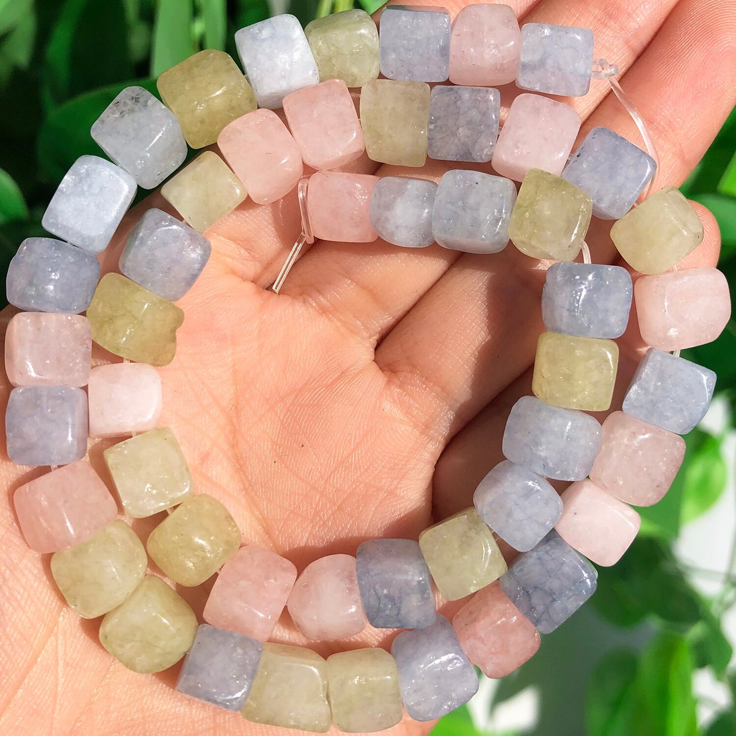 8mm Natural Stone Square Apatite Morganite Agates Tourmaline Aquamarines Loose Spacer Beads for Jewelry Making DIY Bracelet 15&#39;&#39; - KiwisLove
