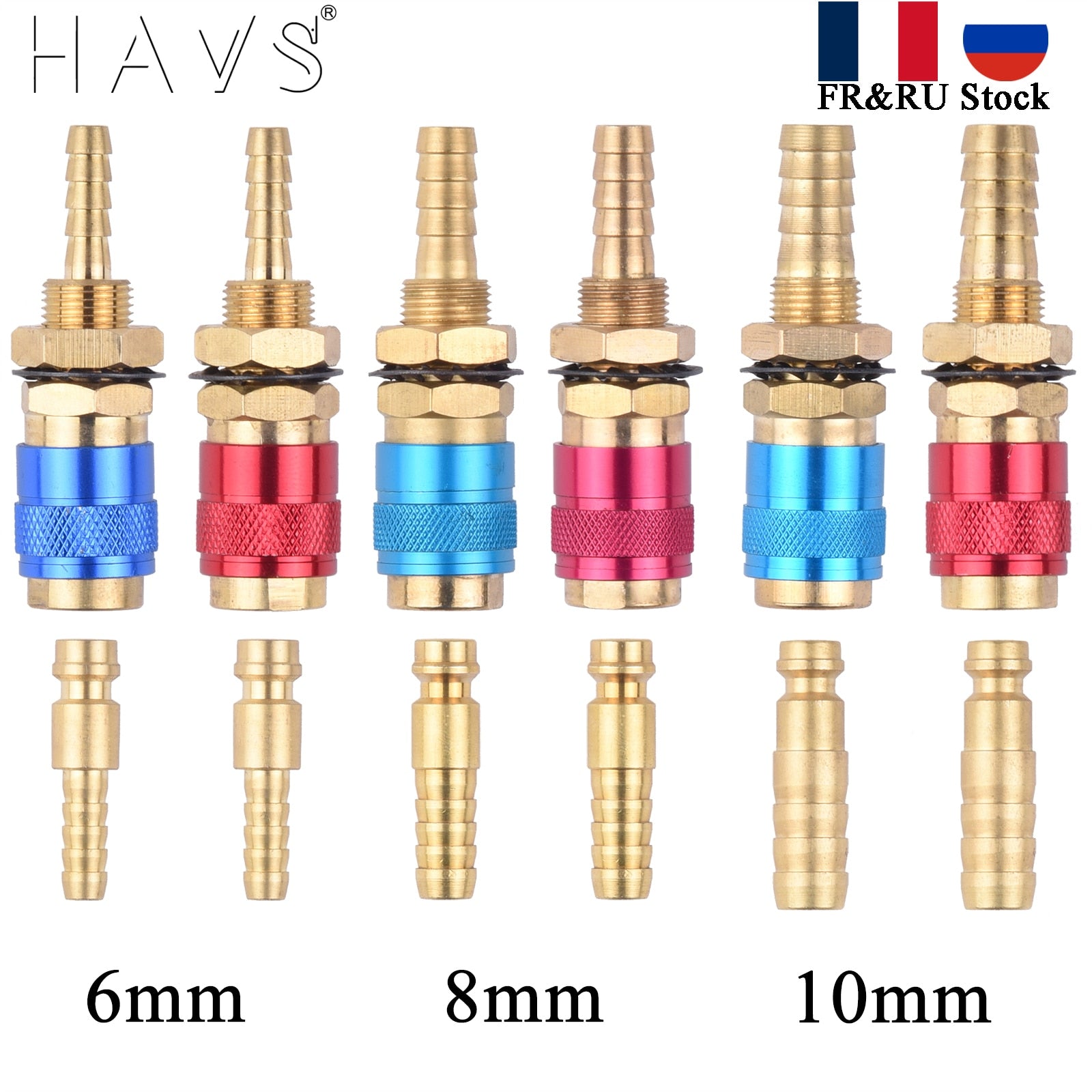 6mm 8mm 10mm Water Cooled Air Cooled Gas Water Adapter Quick Connector Fitting For MIG TIG Welding Torch Plug - KiwisLove