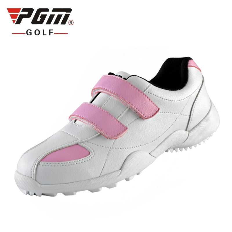 PGM Children Girls Golf Shoes Anti-skid Leather Mesh Outdoor Kids Sneakers Boys Hook Loop Athletics Sports Shoes XZ007 - KiwisLove
