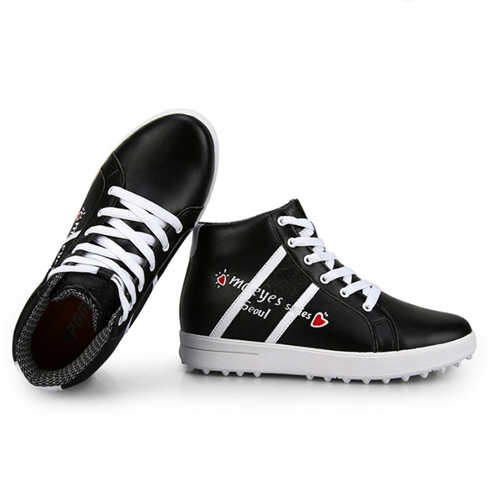 PGM Women&#39;s Golf Shoes High top Waterproof Breathable ladies inner heightened Women Sports Golf Course Non-slip Sneakers XZ120 - KiwisLove