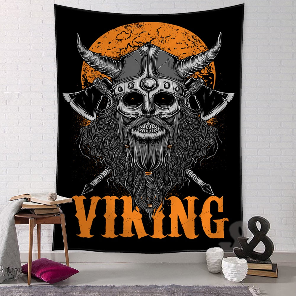 Viking Retro Mysterious Raven Tapestry Wall Hanging Boho Hippie Tarot Witchcraft Living Room Bedroom Home Decor - KiwisLove