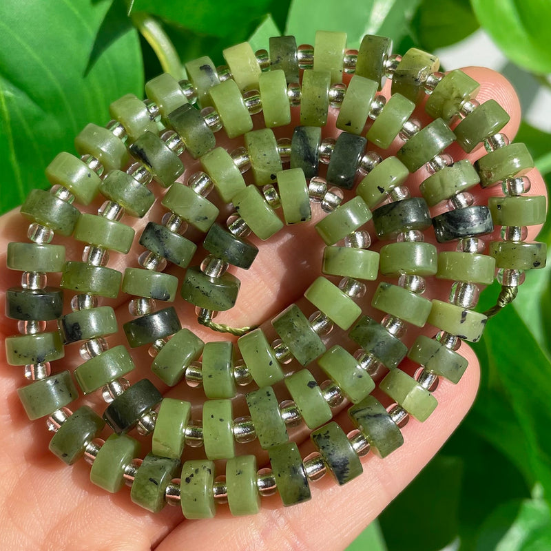 Natural Stone Jades Aquamarines Lapis Lazuli Labradorite Loose Rondelle Beads for Jewelry Making DIY Bracelet Accessories 15&#39;&#39;