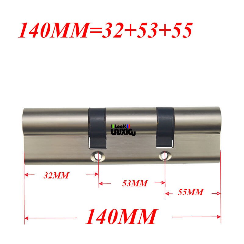 double spring door cylinder Anti-theft door cylinder lock 110 115 120 125 130 135 140MM double wheel fork lock cylinder - KiwisLove
