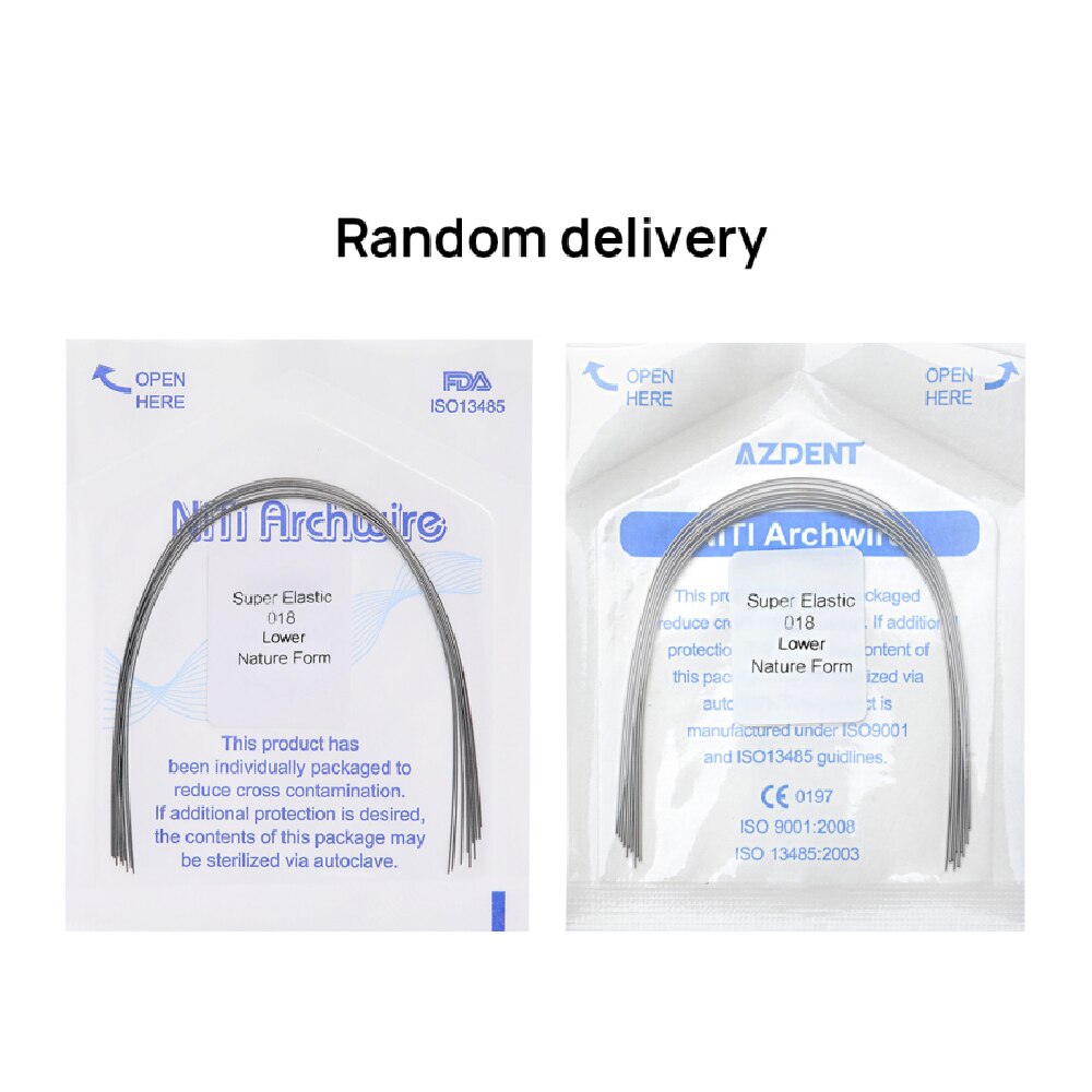 10Pcs/Pack Azdent Super Elastic NITI Arch Wire Round Dental Orthodontics Archwire 3 Shape Square Oval Natural - KiwisLove