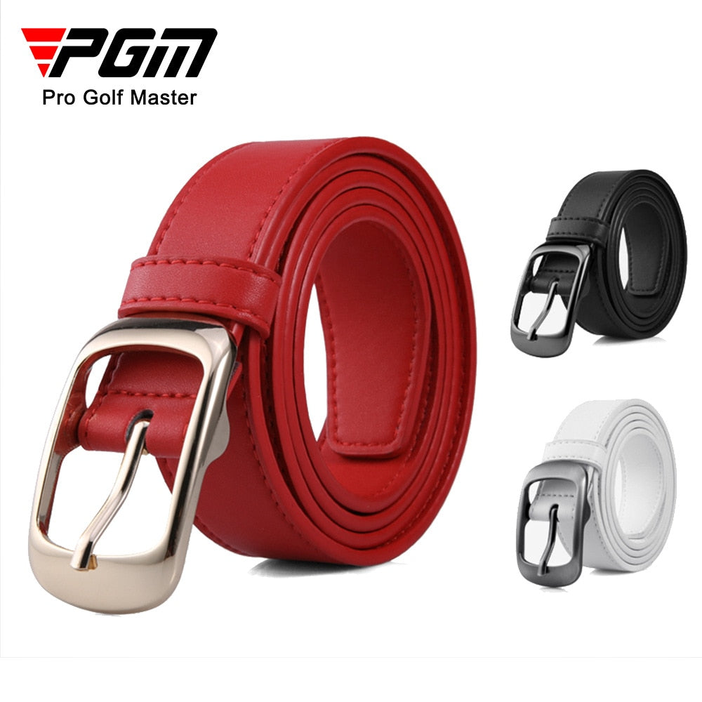 PGM Women&#39;s Golf Belt Korean Style All Match Belt Buckle 3 Colors Black Red White Microfiber Sports Belt PD017 - KiwisLove