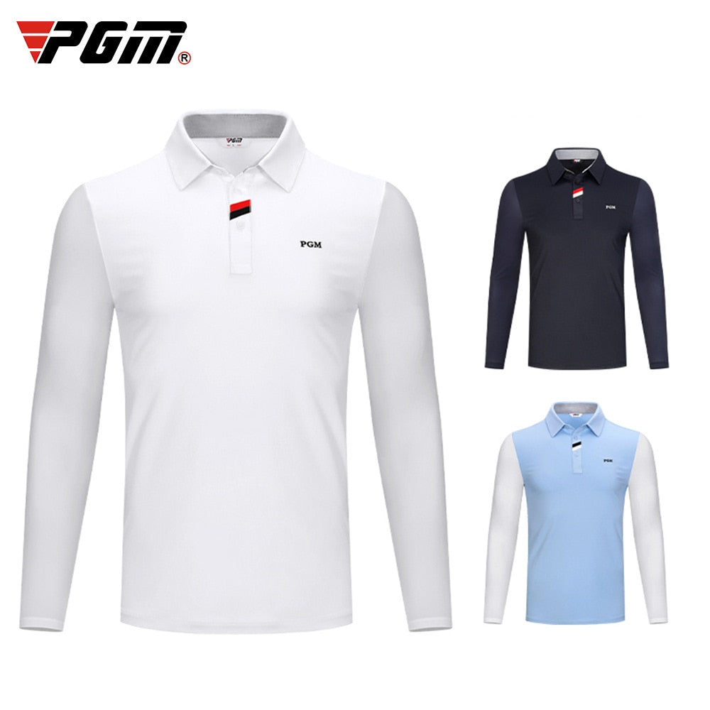 PGM Men Golf Shirts Long Sleeve Breathable Tshirts Polo Collar Golf Clothing Men Casual Leisure Table Tennis Shirt M-XXL YF414 - KiwisLove