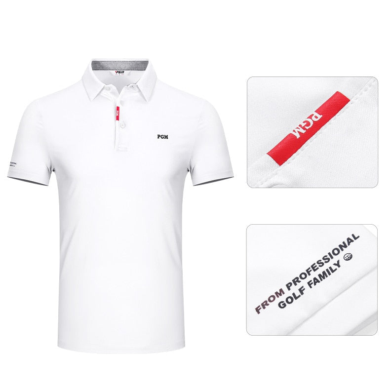 PGM Summer Men Golf T Shirts Quick-Dry Breathable Short Sleeve Tops Outdoor Sports Sweat Absorbent Golf Wear Casual M-XXL YF463 - KiwisLove
