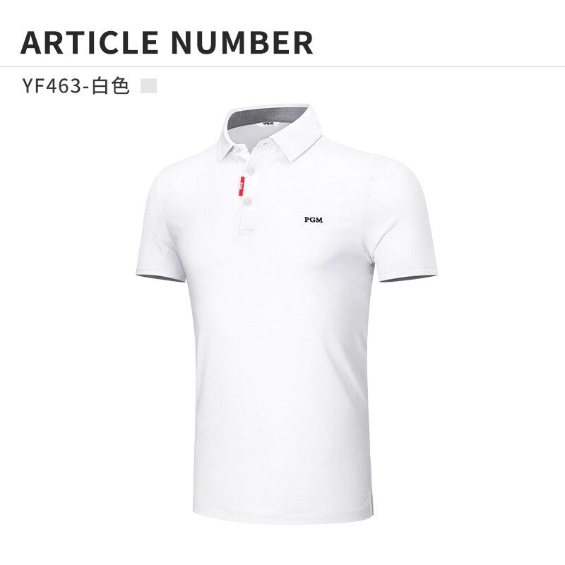 PGM Summer Men Golf T Shirts Quick-Dry Breathable Short Sleeve Tops Outdoor Sports Sweat Absorbent Golf Wear Casual M-XXL YF463 - KiwisLove